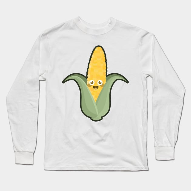 Kawaii Corn Long Sleeve T-Shirt by KawaiiNir